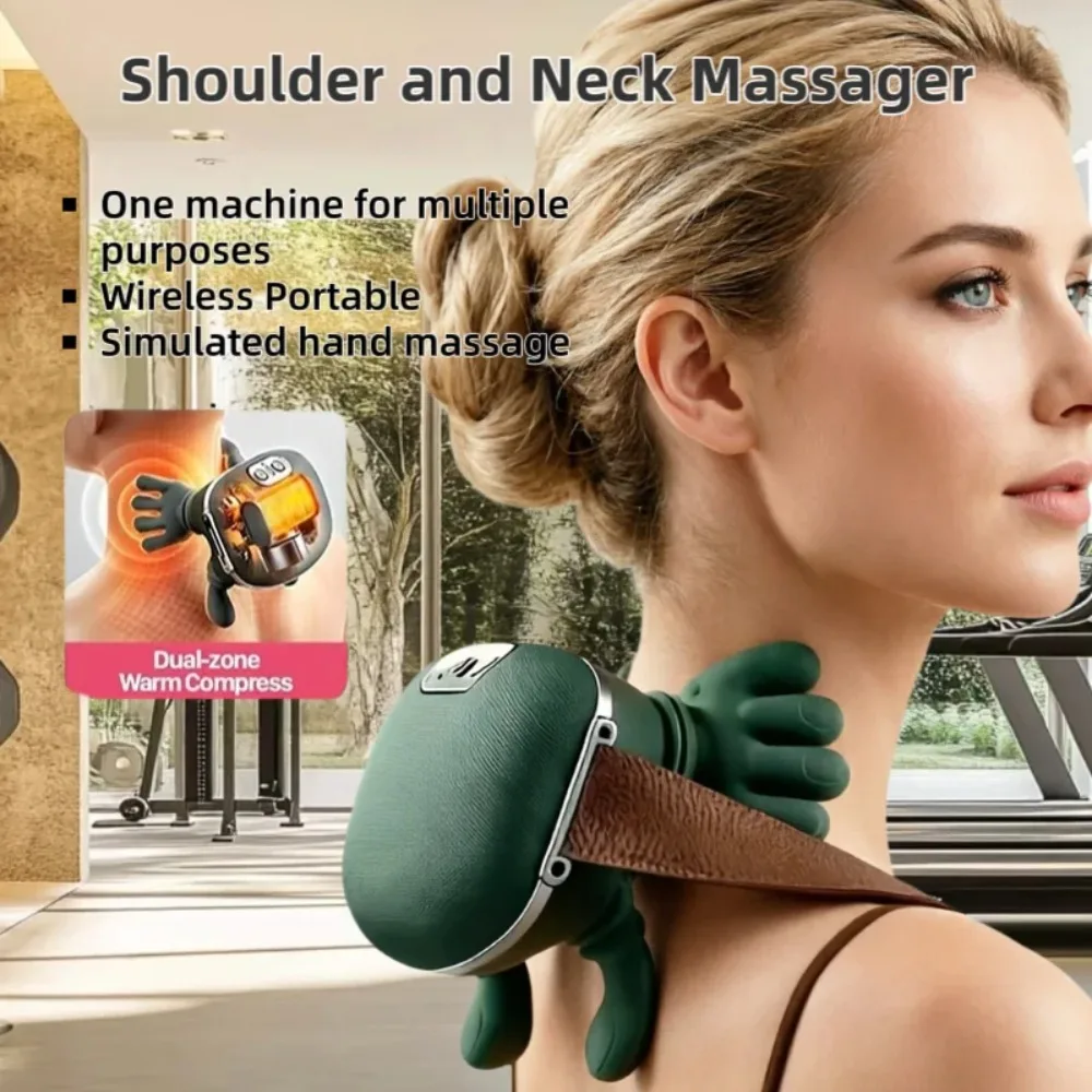 Bionic Neck Shoulder Massager N7 Kneading Massager Shawl 3-Level Modes Neck Cervical Waist Leg Body Muscles Massage Pillow