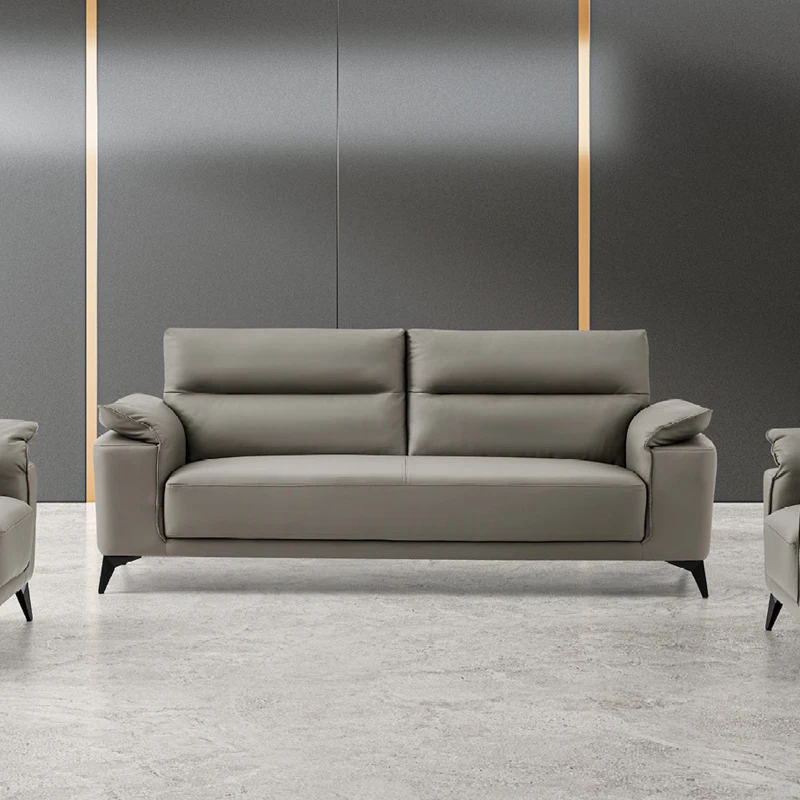 

Light Gray Modern Simple Multifunctional Office Sofa Set Combination Administrative School Reception Furniture Leather Cover