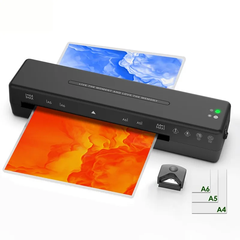 A4 Thermal and Cold Laminator Machine for Documents and Photos with EU/AU/UK/US Plug Come Wih 5Pcs A4 A5 A6 Plastic Sealing Film