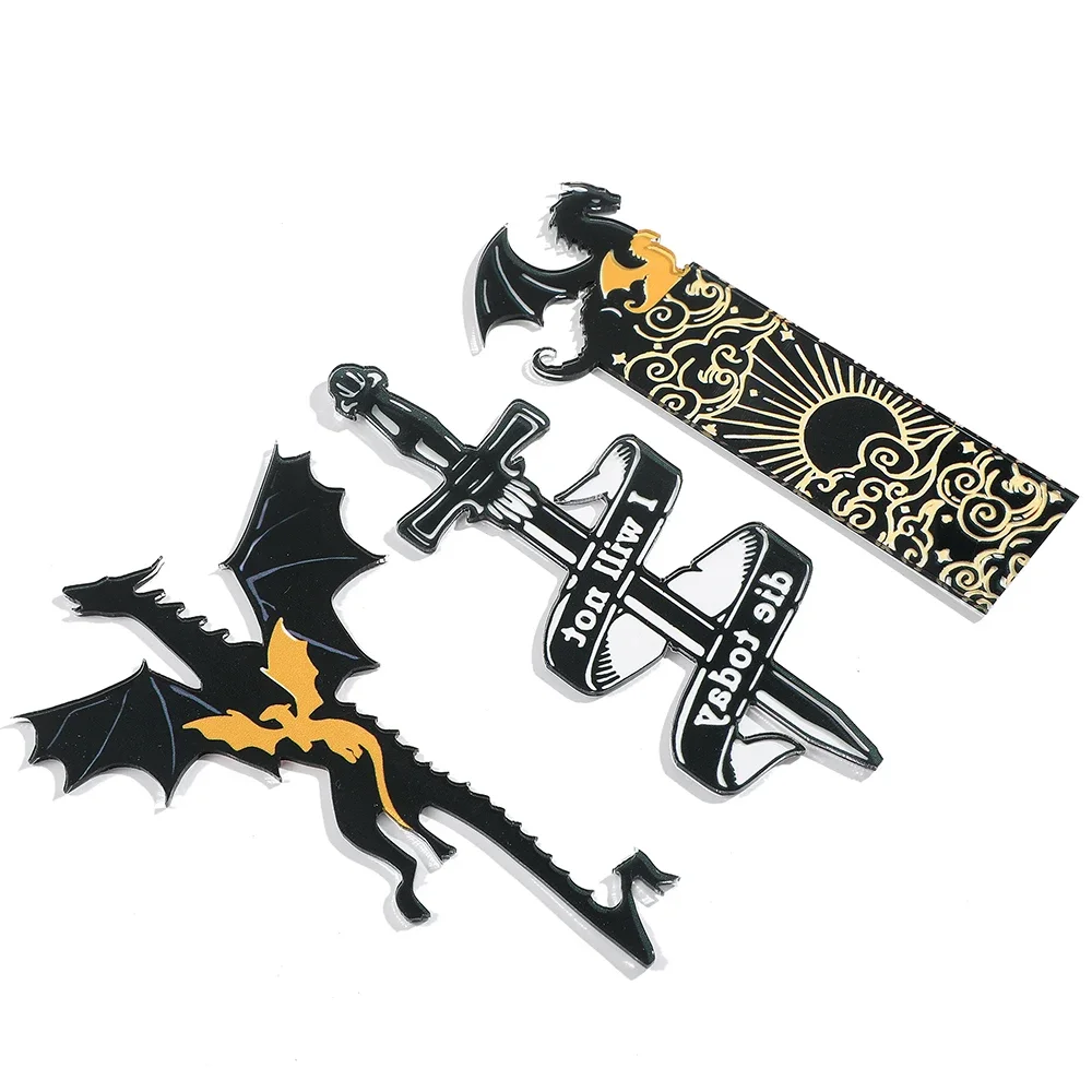 Vintage Dragon Bookmark Acrylic Ancient Magic Movie Black Dragon Page Mark Tool Study Supplies for Bookworm Students Teachers