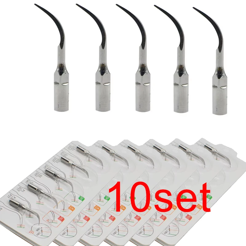

10Pcs Autoclavable Dental Scaler Tips for Ultrasonic Scaler SATELLE Woodpecker Prophylaxis