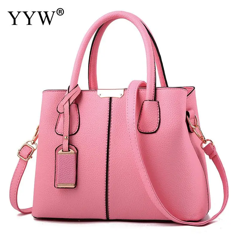 

Solid Women Leather Handbags 2023 Fashion Commute Handbags Large Capacity Pink Blue Tote Messenger Shoulder Cossbody Bag Female