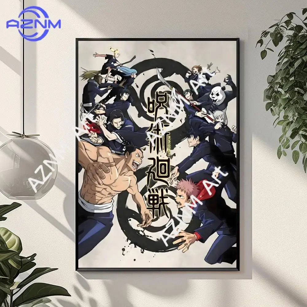 1pc J-Jujutsu K-Kaisen Anime Posters  Wall Art for Home Office Dining Spaces Living Bedroom Room Decor