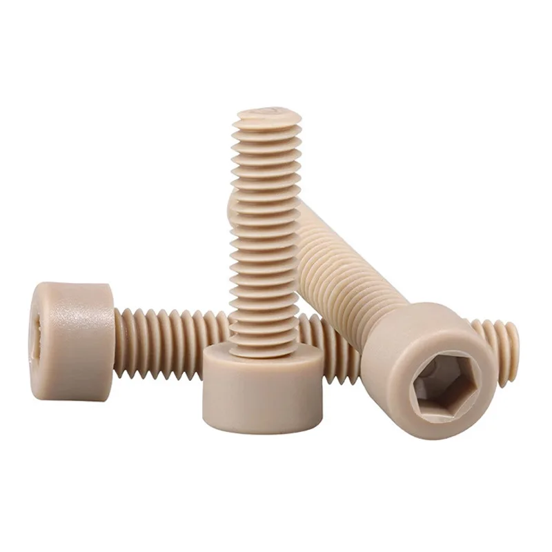 

10 шт. M3 M4 M5 PEEK полиэфиретеркетон пластиковый болт с шестигранной головкой под торцевой ключ с накаткой ручные болты винты