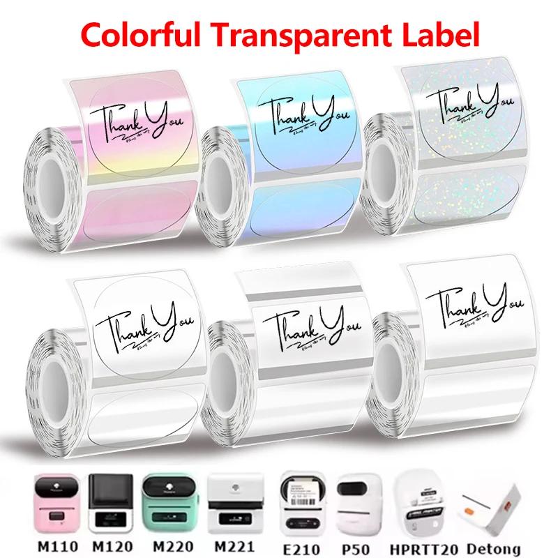 1 rouleau de papier laser transparent - compatible avec les machines à étiquettes M110 M220 M221 M120 pour étiquettes DIY, adapté aux modèles E210 P50 DETONG P1