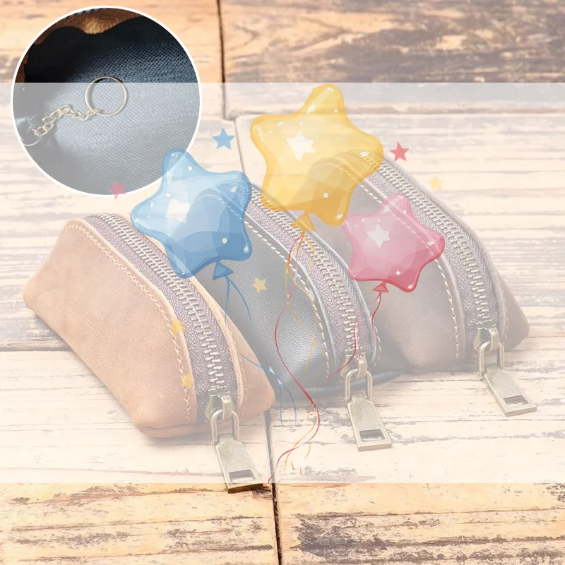 Retro Leather Coin Bag Simple Zipper Clutch Wallet Credit Card Holder Key Bags Men Money Change Pouch Business Wallet Gifts