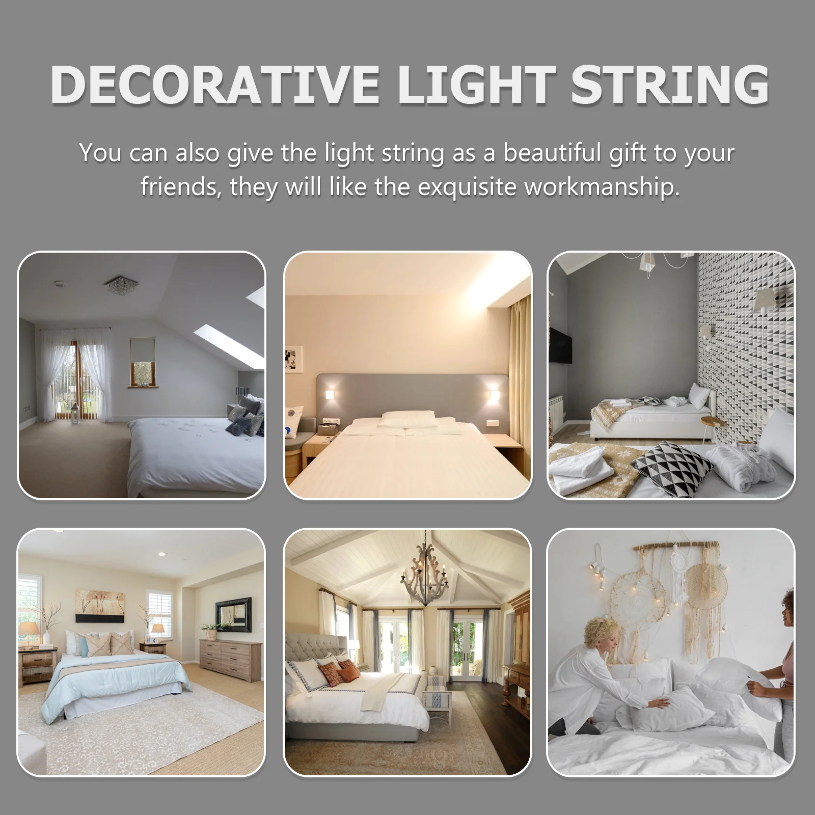 Luci Decorative a LED Bianco Caldo per Feste, Matrimoni, Natale, Lampada Imitazione Rattan, Catena Luminosa Decorativa