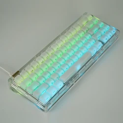 Idobao Semi-transparent Keycaps Frosted Korean Japanese Keycap Set Side Printed Keys for MX Switches for Mechanical Keyboard