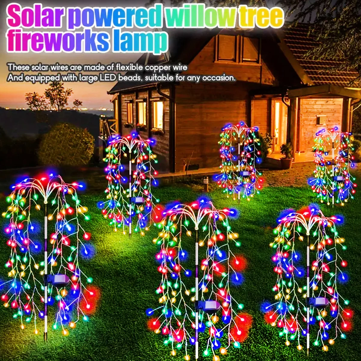 Lichterkette für Outdoor LED solar betriebene Weiden lichter 120led dekorative Lichter 8 Beleuchtungs modi Garten terrassen weg