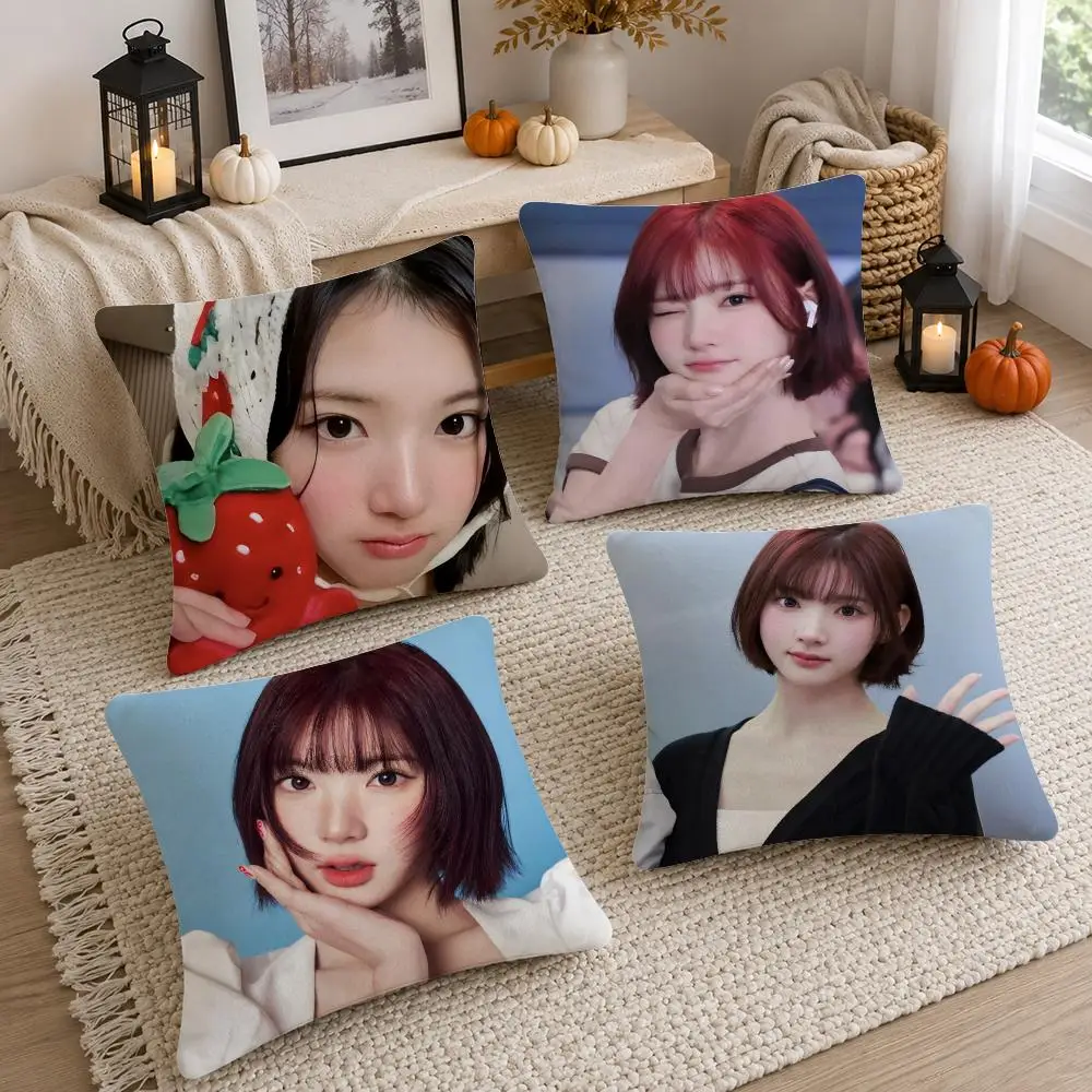Idol Jiwoo Cushion Cover Soft Fluffy Short Plush  Pillow Case  Sofa Bed Home Decor