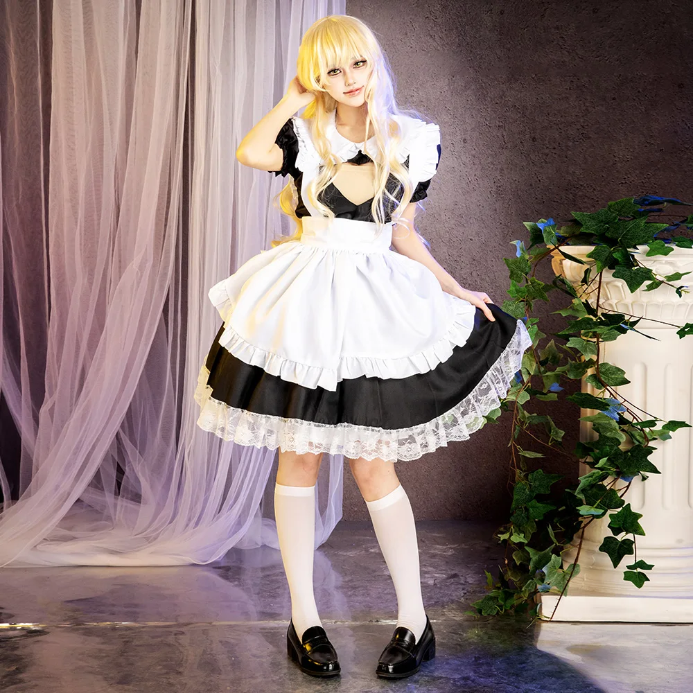 

Black and White Lolita Love Maid Dress Cosplay Costume