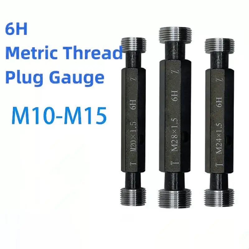 

1PCS M10-15 Steel Mer-cury Gage Metric Fine Thread Plug Gauge High Quality wholesale 6H M10M11M12M13M14M15