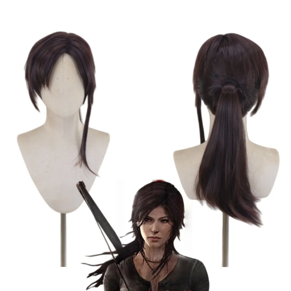 Tomb Raider Lara Croft Cosplay Wig Customized Woman Girls Wigs