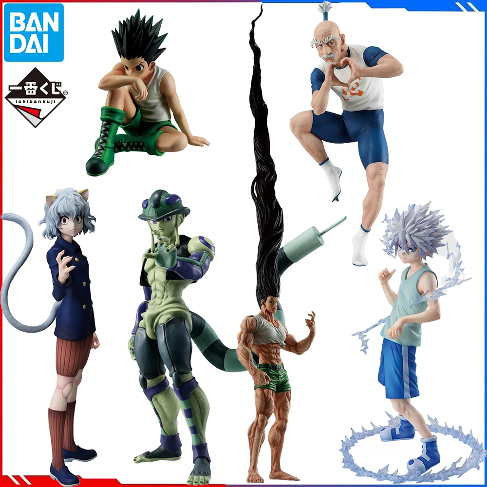 100% Original BANDAI SPIRITS Ichiban Kuji Hunter × Hunter Meruem Isaac Netero Gon Freecss Killua Zoldyck Neferpitou modelo Juguetes