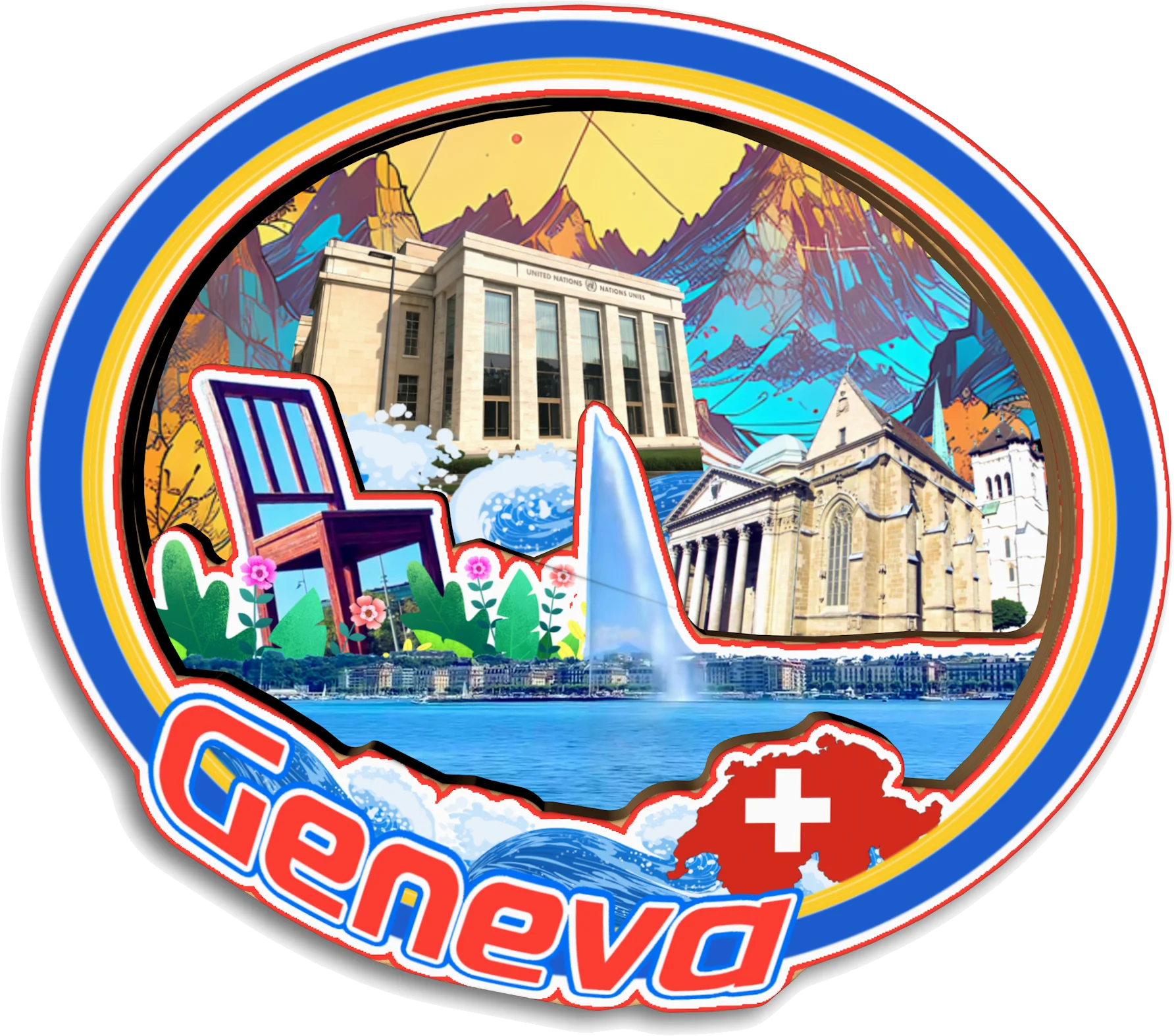 Locarno Brienz Engelberg Thun Bellinzona Zurich Geneva SWITZERLAND Fridge Magnet Travel Souvenir Gift
