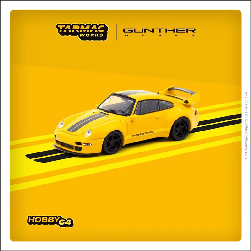 Tarmac Works 1:64 Toy Model Car 993 Remastered By Gunther Werks Alloy -Yellow