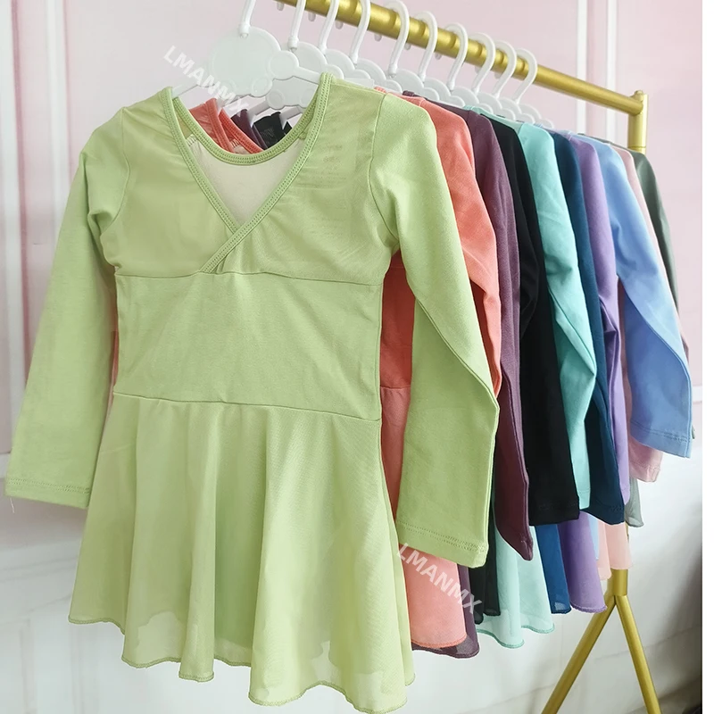 子供用ダンスドレス-秋用-長袖-半袖-練習着-女の子-バレエ-民族舞踊-中国舞踊-段階別ダンス-ジャンプスーツ