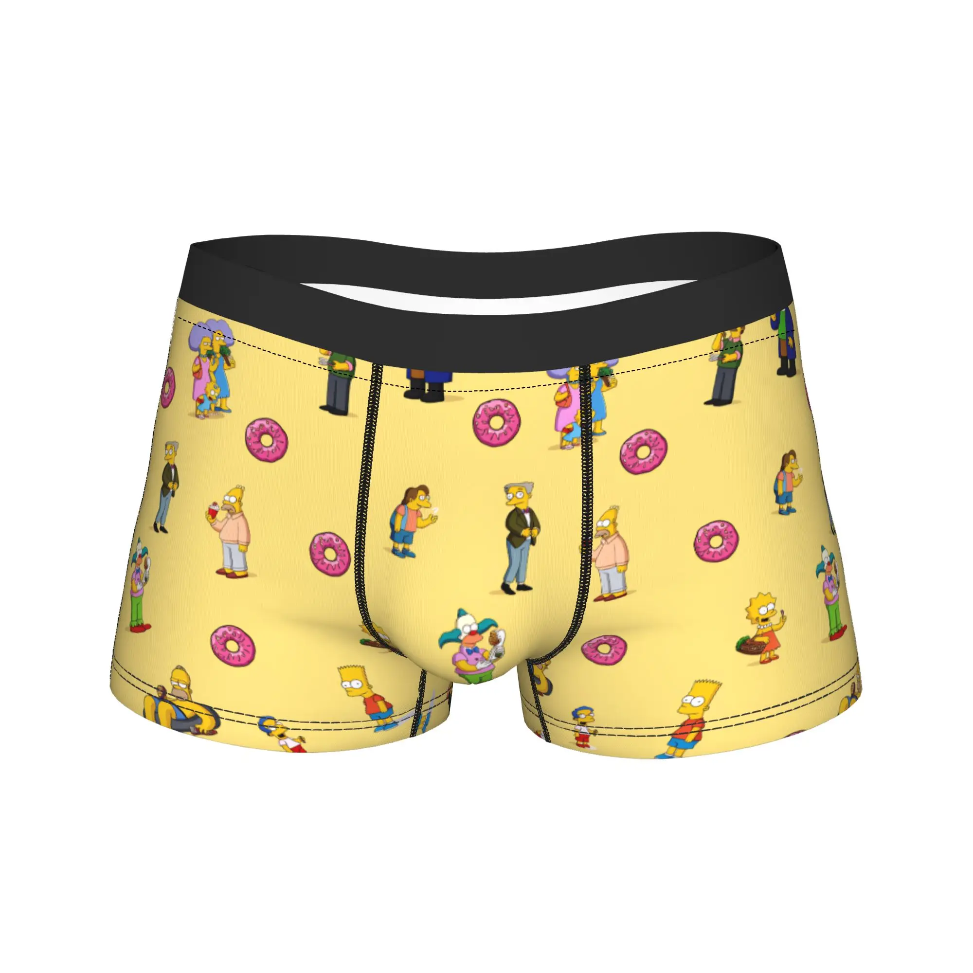 S-Simpsons Happy Family Scene Underwear  Printed Boxershorts High Quality Men's Panties Elastic Shorts Briefs Birthday Present