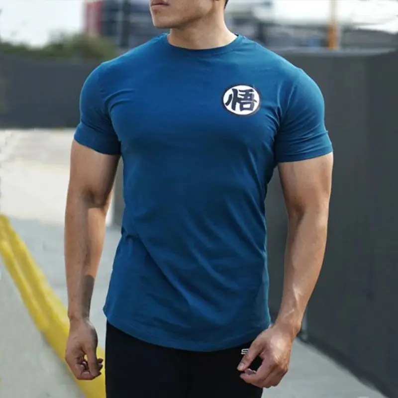 انمي ياباني الرجال الصالة الرياضية تي شيرت غوكو طباعة قصيرة الأكمام تي شيرت الصيف عادية المحملة الشارع الشهير الرجال البلوز الملابس النسائية #3