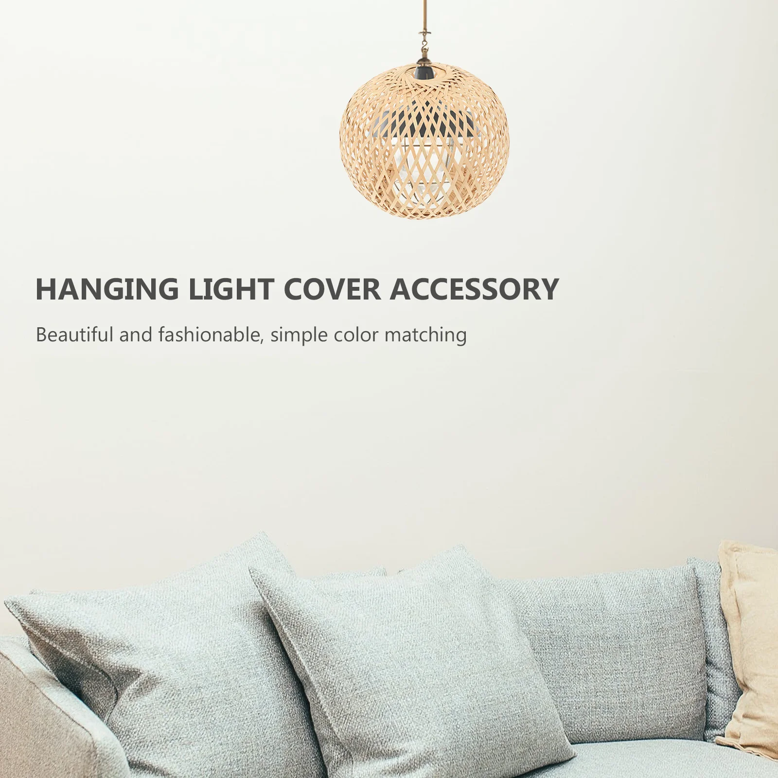 

Bamboo Lampshade Woven Light Cover Indoor Hanging Lamp Accessory Decorative Lamp Shade for Home Use Warm and Atmosphere