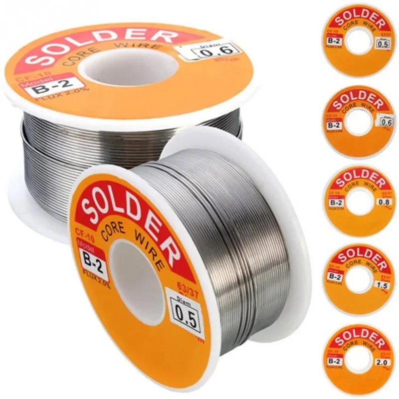 50g Tin wire 0.6 0.8 1 1.2 63 37 FLUX 2.0% solder wire Roll Melt Rosin Core Solder No-clean Tin BGA Welding Tools 1PC