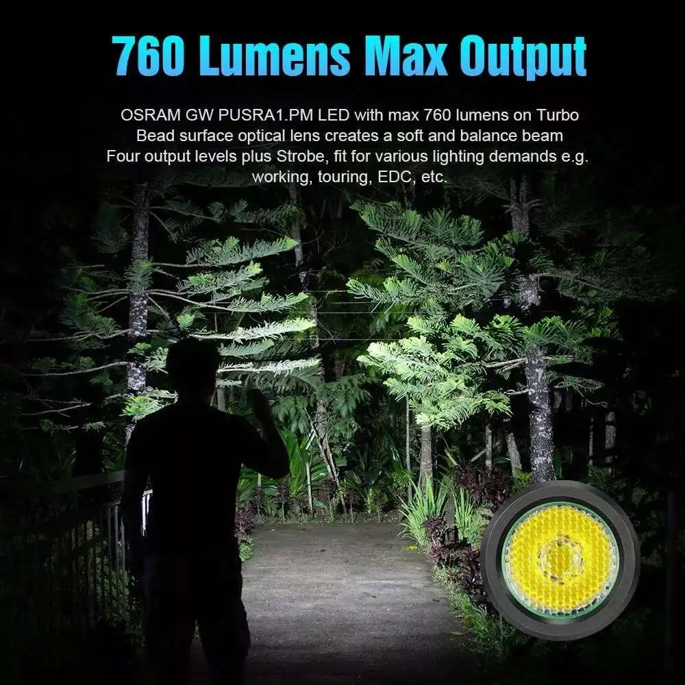 Lumintop EDC15 760 Lumen LED EDC Keychain Flashlight IP68 Waterproof 14500/AA Battery Light Camping Outdoor Portable Mini Torch