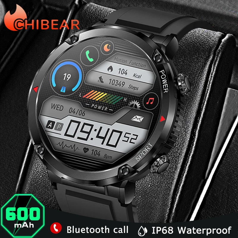 For Huawei 600mAh Battery Watch For Men Smart Watch In 2024 Bluetooth Call Smartwatch Fitness Sports Clock 1.6 Inch HD Screen