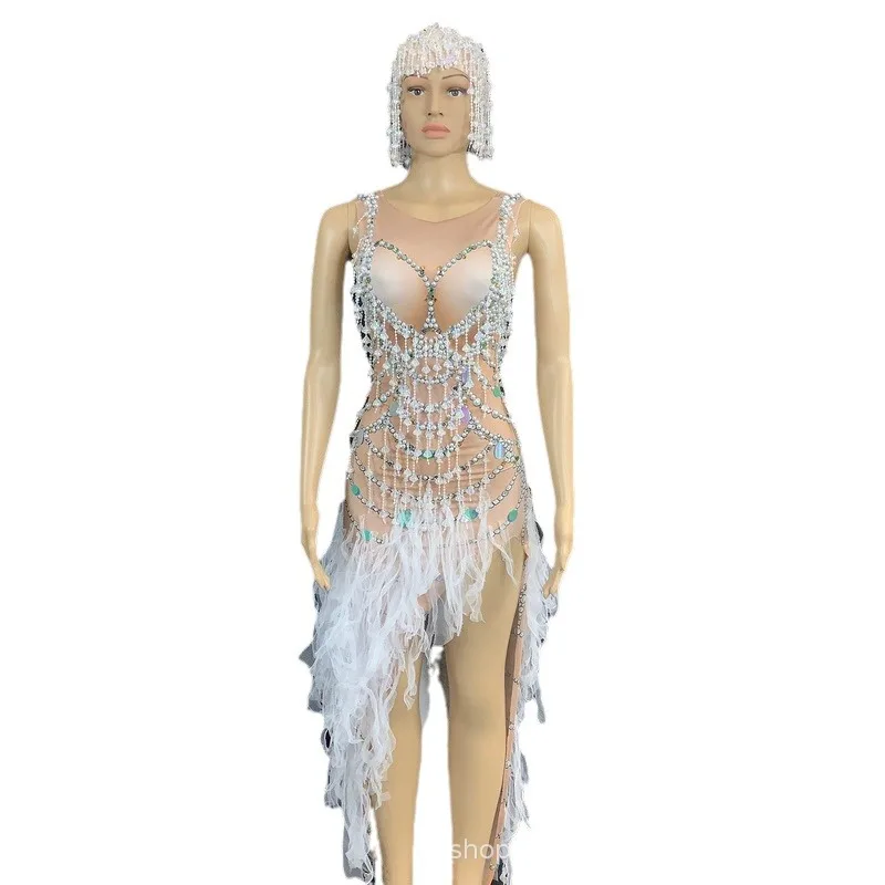 2026 Side Split Temperament Evening Wear Company Annual Meeting Dance Performance Bar Singing Car Show Model Performance Clothes
