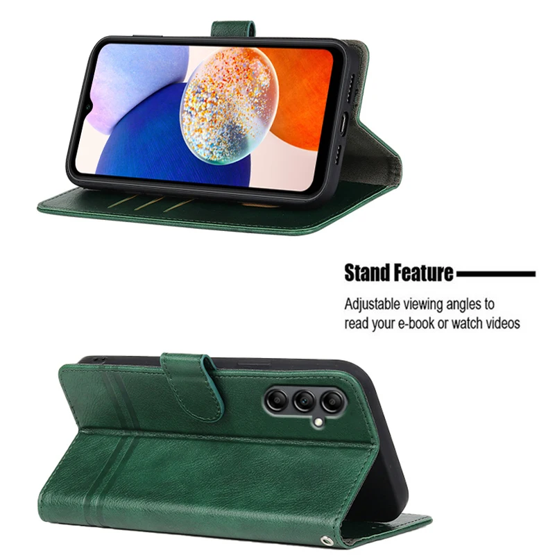 لسامسونج غالاكسي A14 5 جرام محفظة قضية الأصلي eتوي ل Telefoonhoesjes سامسونج A14 A 14 5 جرام SM-A146P SM-A146P/N الوجه غطاء