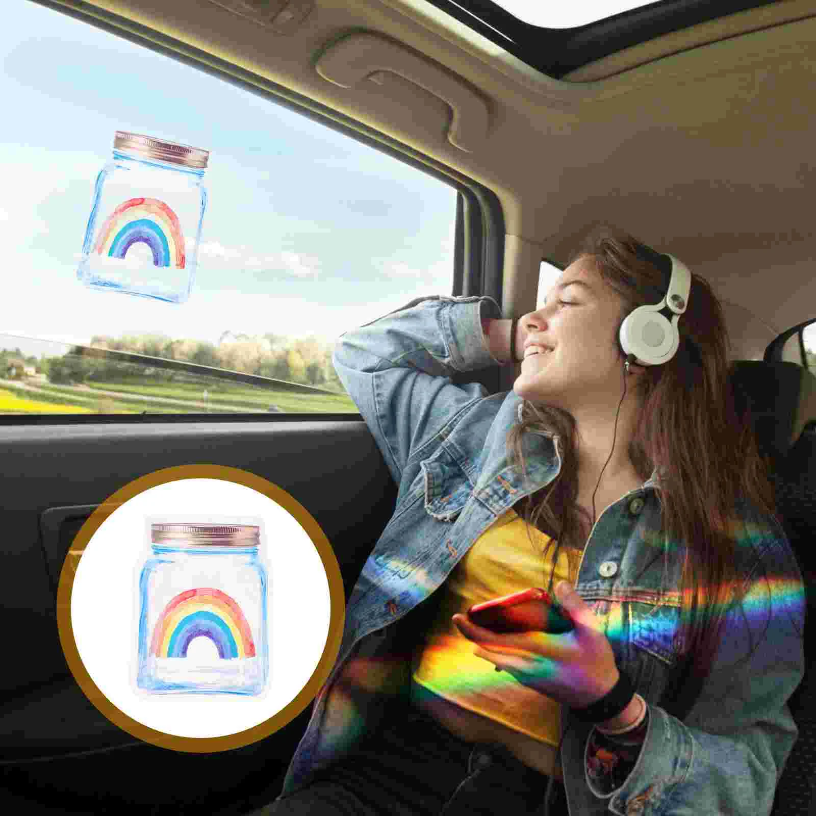 Stickers for Cars Prisma Static Electricity Window Soft Crystal Sun Catcher Decals PVC Prismatic Decorations Anti-collision