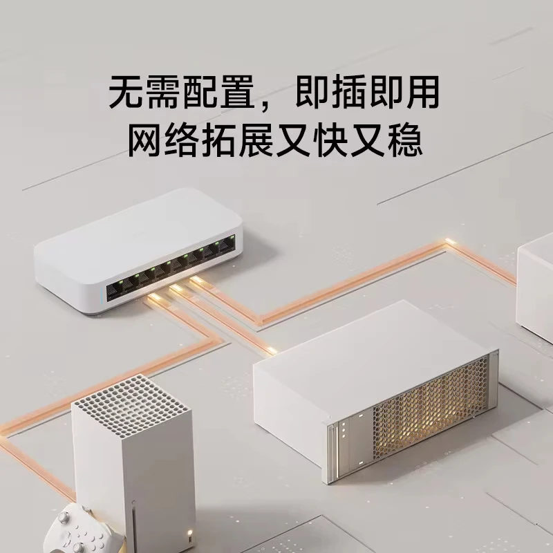 Original Xiaomi Gigabit Switch Expanding Networks In Multiple Scenarios Connect Wired Devices Entire House Mesh Network 8 Port