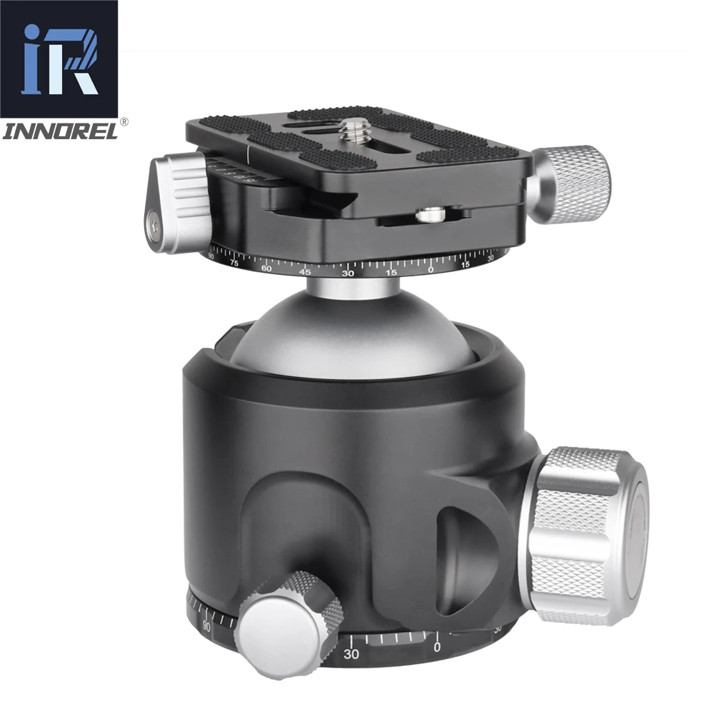 INNOREL V52/44/36 Tripod Head of Low Gravity Center Double Panoramic Ball Head with Quick Release Plate for Digital DSLR Camera