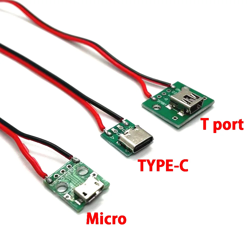 

5 Pin USB Type-C Micro Mini T port PCB Waterproof Connector female base Female Socket Charging Interface With Welding Wire