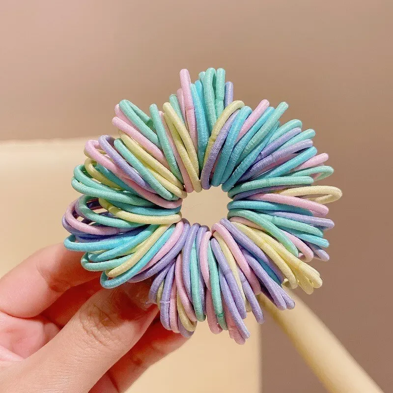 250/300Pcs Girls Colorful Hair Bands Set Nylon Elastic Rubber Band Children Ponytail Holder Scrunchies Kids Hair Accessories image 6