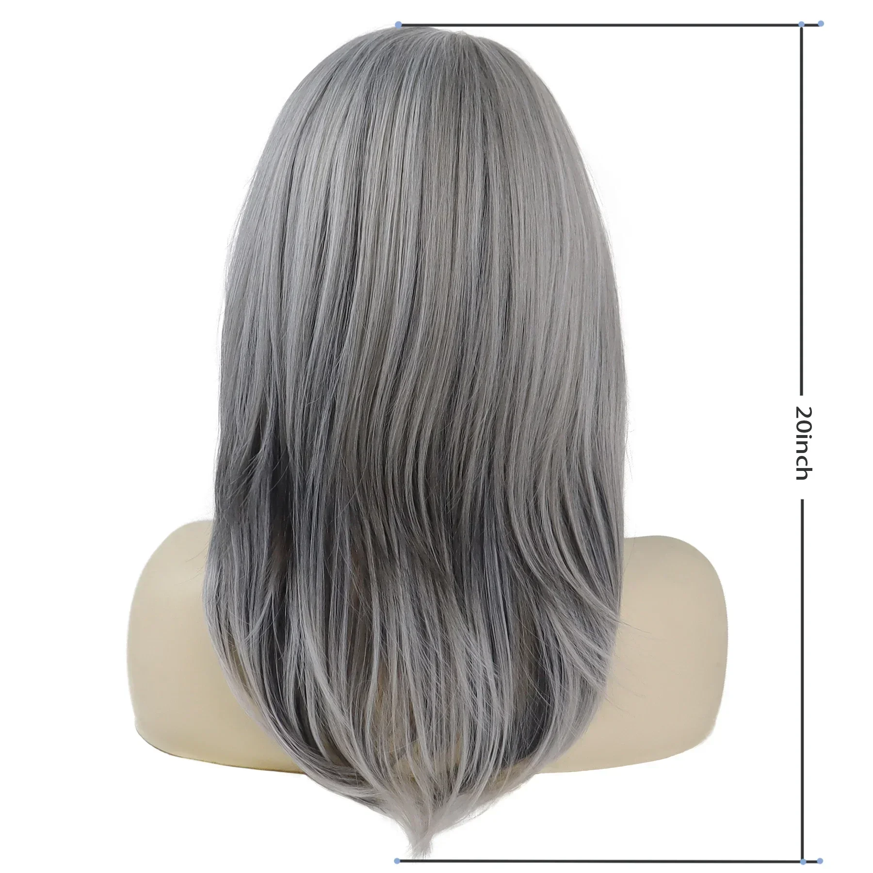 GNIMEGIL Peluca de pelo sintético para mamá, mezcla gris, peluca rizada blanca, disfraz de peinado Natural, peluca de Halloween, Cosplay del 100 del día de la escuela