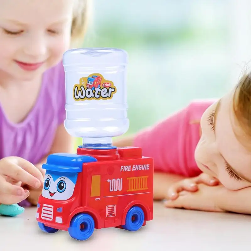 Mini Cartoon School Bus Water Dispenser Toy Finge Jogar Cozinha Brinquedos Simulação Water Dispenser Machine Brinquedo Cozinha Para Crianças