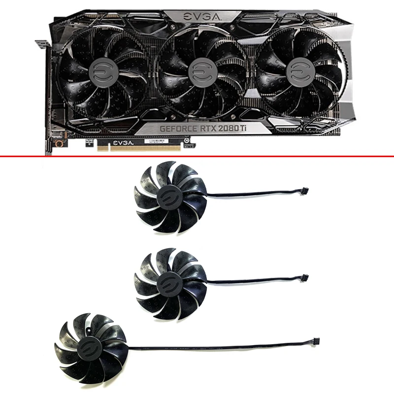 

3PCS 87MM 4PIN DC 12V 0.55A PLD09220S12H RTX 2080 TI GPU FAN For EVGA RTX 2080Ti FTW3 ULTRA GAMING Graphics card fan replacement