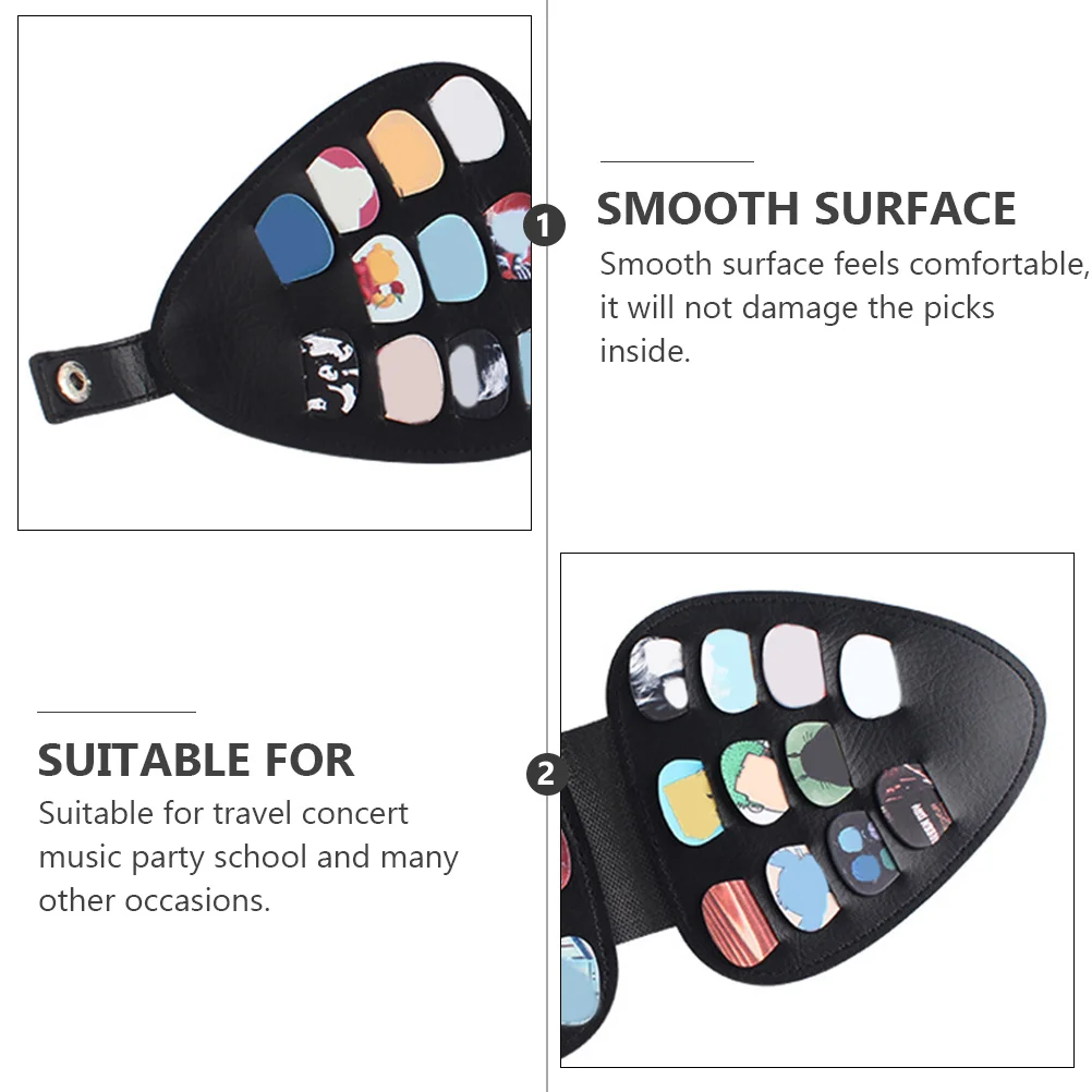 

Pick Storage Bag Guitar Holder PU Ukulele Musical Instruments Accessories for Picks Case