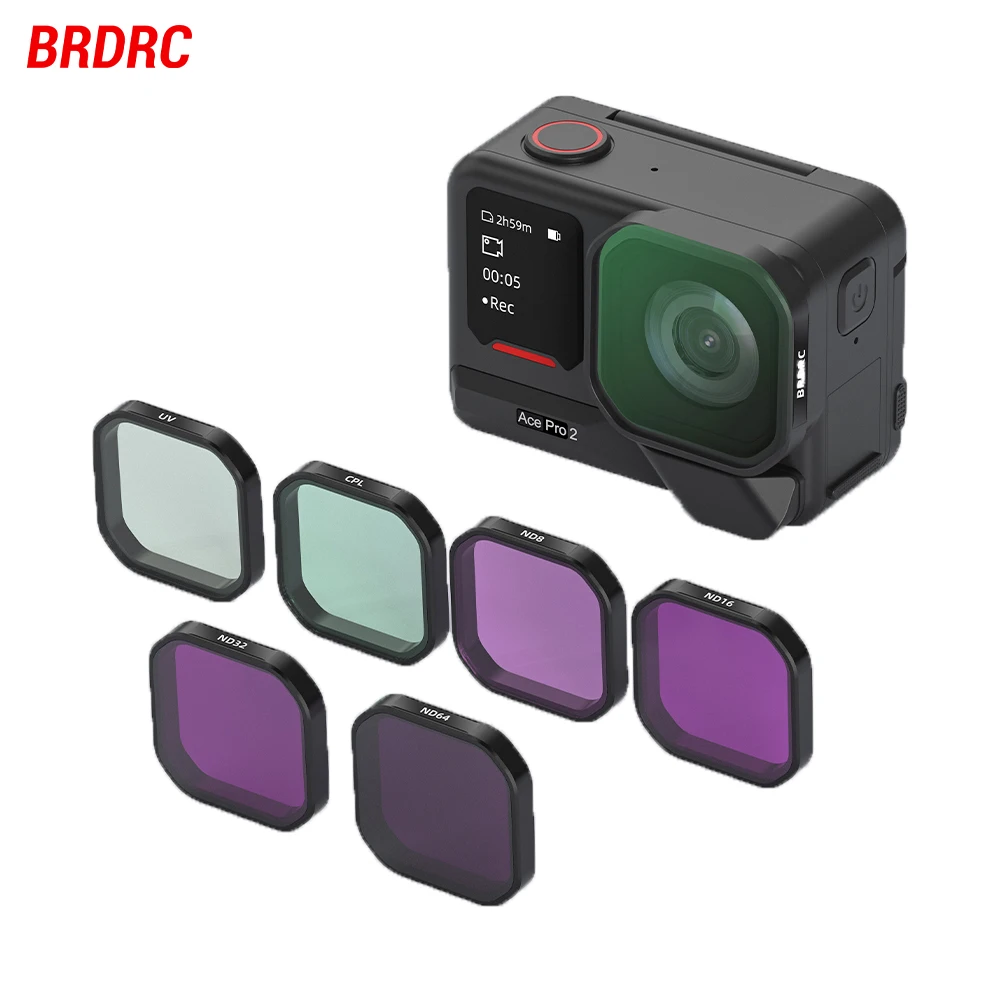 BRDRC Lens Filter for Insta360 Ace Pro 2 Camera Accessories ND Filters Kit UV CPL Neutral Density Lens Quick Release Filter