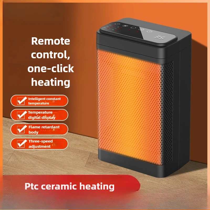 Calentador eléctrico de 1500W-2000W, pantalla táctil con Control remoto, calentador de cabezal móvil de escritorio para el hogar, calentador PTC, función de apagado de descarga