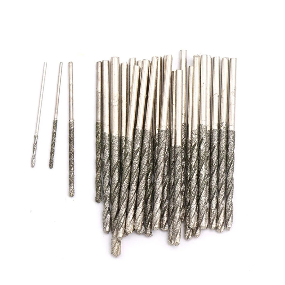 Drilling Drill Bits Polishing Jewelry Power Tools Set Sivler Spiral 10 Pcs Diamond Coated Accessories Brand New