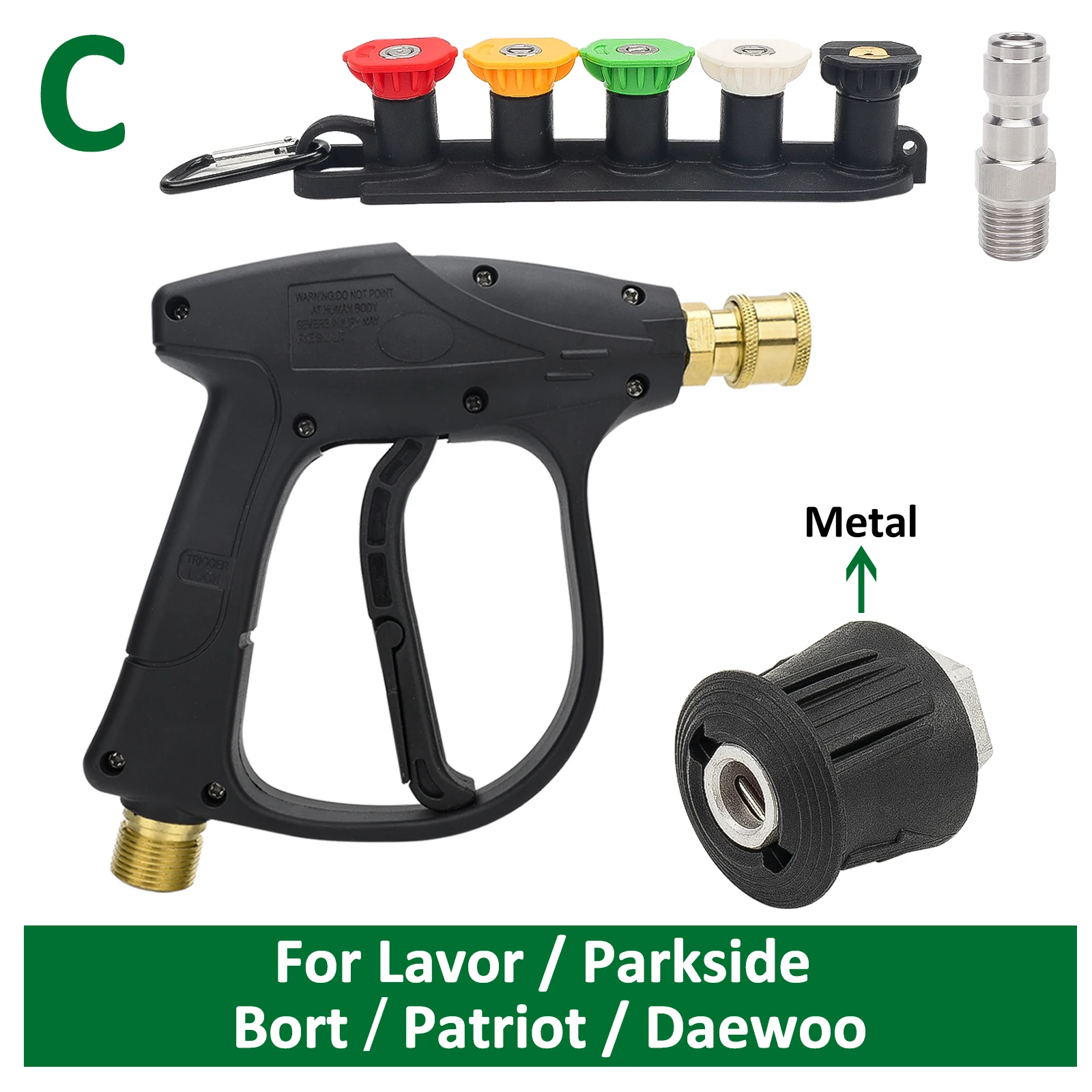 Hogedrukreiniger Waterpistool voor autoreiniging Slangconnector voor Karcher Nilfisk Parkside Bosch Snelkoppelingsproeiers
