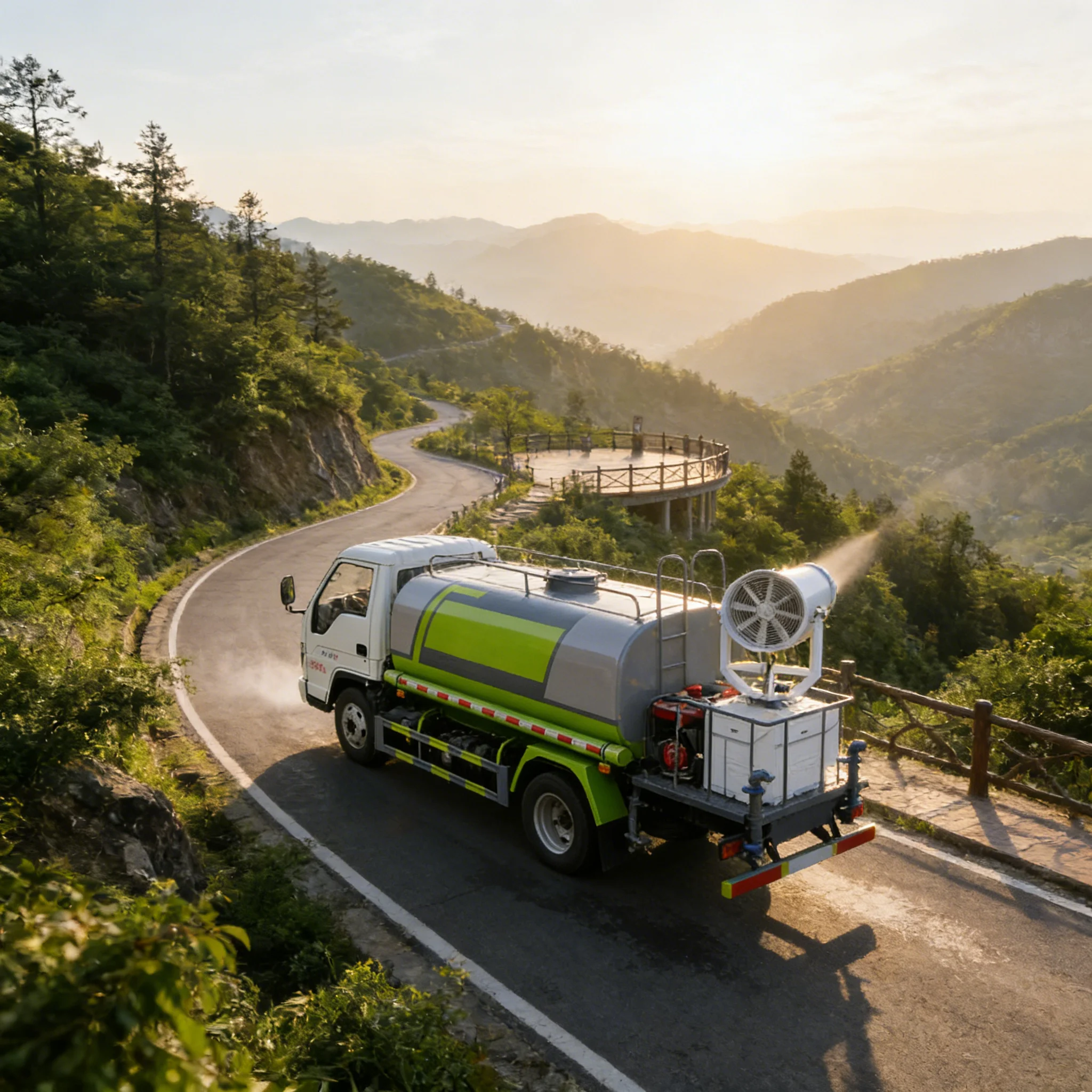Foton 3000 Liters Mini Water Tank Truck Water Bowser Sprinkler Truck with Fog Cannon Mini Mosquito Fog Truck