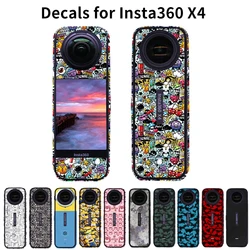 For Insta360 X4 Camera Decals Decoration Stickers Body Frame Protective Film Anti-scratch Removable PVC Colorful Scractchproof