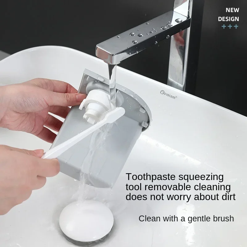 Magnetic Adsorption Inverted Toothbrush Holder Double Automatic Toothpaste Squeezer Dispenser Storage Rack Bathroom Accessories