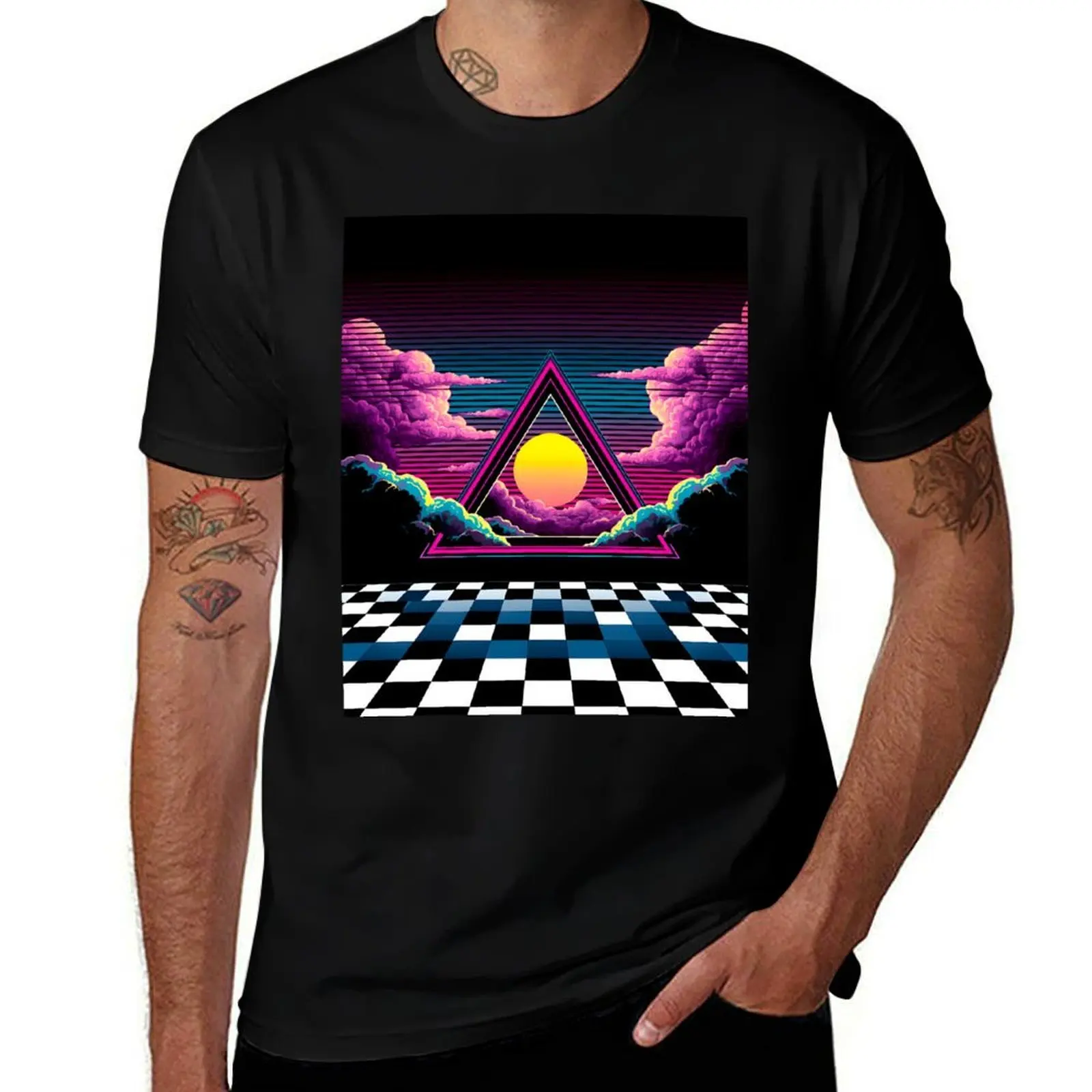 

Футболка Retrowave 6, 80-х годов, футболка с рисунком, винтажные однотонные топы, мужские рубашки с аниме