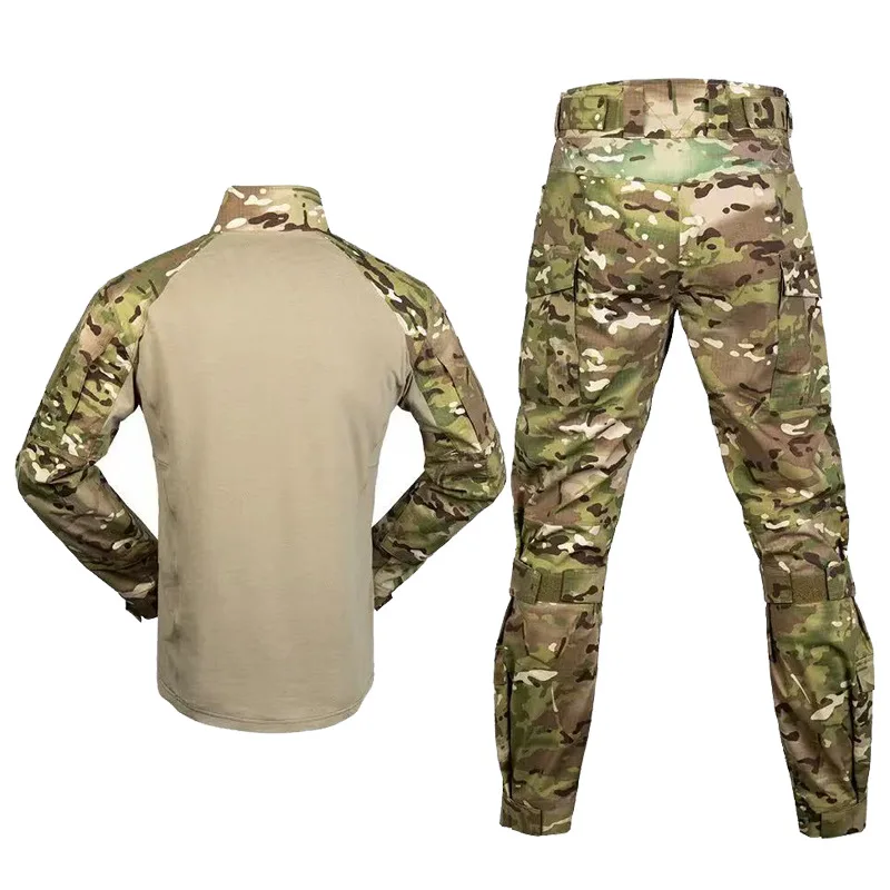Mens Three Piece Frog Suit Tactical Set Spring Autumn Waterproof Camouflage Training Suit Outdoor Loose Fit Hunting Military Clo