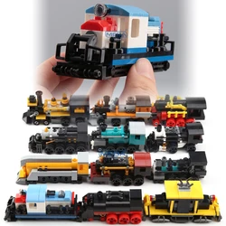 Mini Retro Steam Train Locomotive Model Building Blocks Toys Industrial Revolution City Steampunk Era Bricks Children's Day Gift