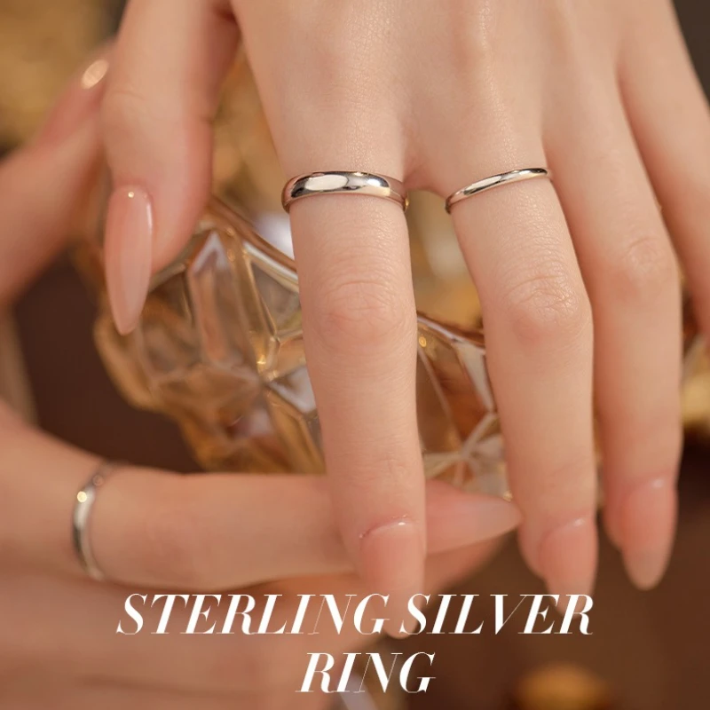 TBCYD 2mm/3mm/4mm Ringe Silber Ring Hochwertiger Sterling Silber Ring Mode Einfacher glatter runder Ring