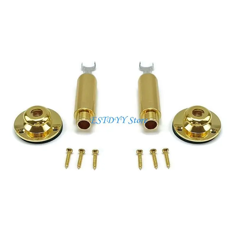 

G6DE 2Pcs Acoustic Electric Guitar Endpin Output Input Socket 6.35mm Copper Guitar Mono End Pin Endpin Socket Plug Easy Use